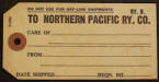 Northern Pacific Railway Shipping Tag - Click for more photos