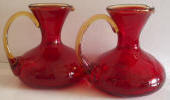 Amberina Crackle Glass Water Pitchers - Click for more photos