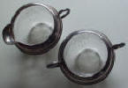 Silver Rimmed Cream and Sugar Bowls - Click for more photos